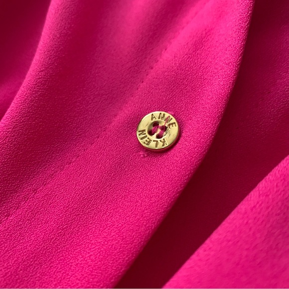 ANNE KLEIN Pink Barbie Midi Sleeveless Dress with Tie Waist - Picture 3 of 4